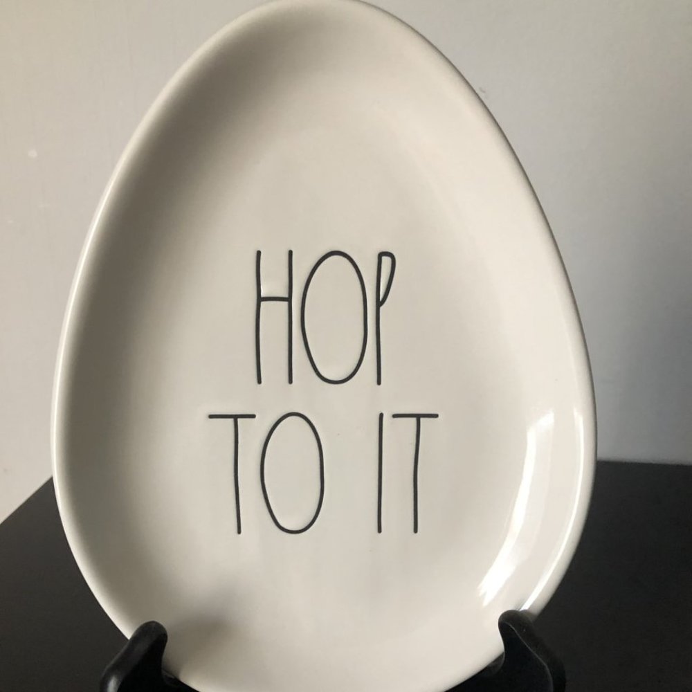 Rae Dunn "Hop To It" Egg Plate